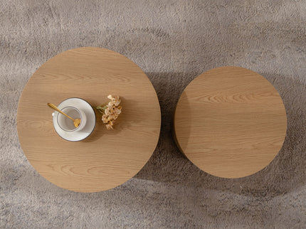 Round Nesting Coffee Table For Small Space (Set of 2)