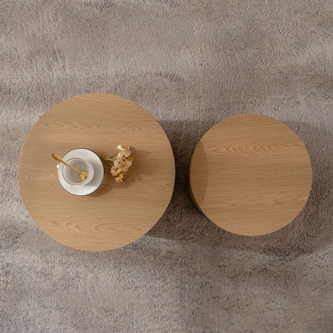 Round Nesting Coffee Table For Small Space (Set of 2)