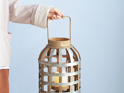 Decorative Lantern With Handle, Wooden Lantern For Indoor Outdoor, Home Garden Wedding