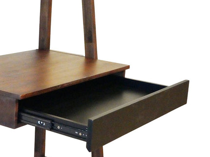 Ladder Desk, Ladder Style Display Shelf - Natural Wood / Brown
