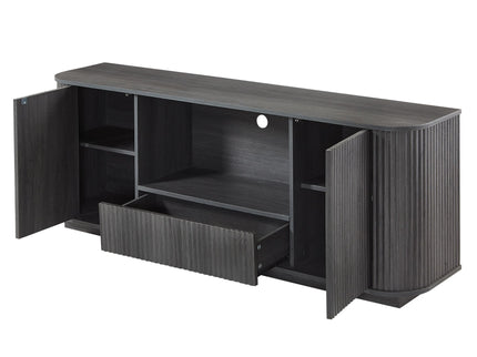 Modern Wavy TV Stand Rounded Sideboard With Storage Cabinet