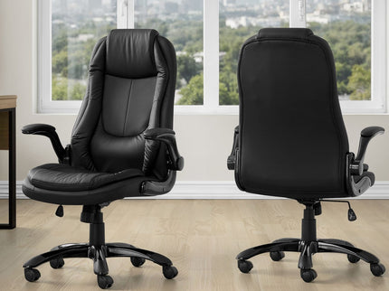 Office Chair, Adjustable Height, Swivel, Ergonomic, Armrests, Contemporary & Modern - Black