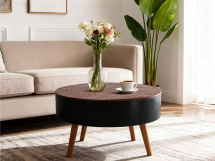 Round Coffee Table With Storage Function For Living Rooms