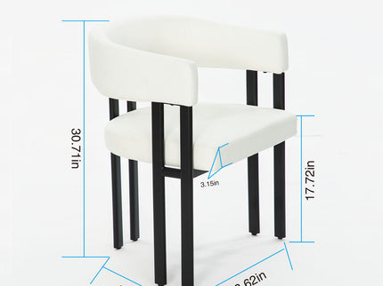 Modern Dining Upholstered Barrel Chair With Curved Back And Armrests