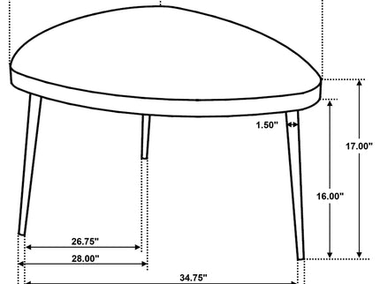 Xander - Triangular Table With Rounded Edges