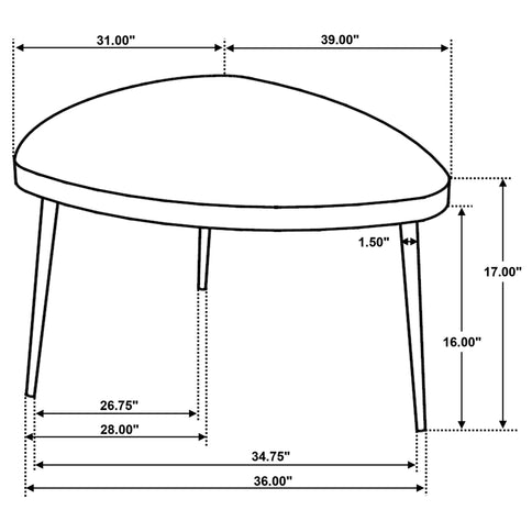 Xander - Triangular Table With Rounded Edges