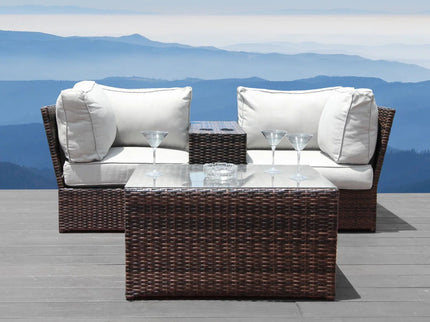 Comfortable Modern Patio Rattan Sectional Set With Cushions