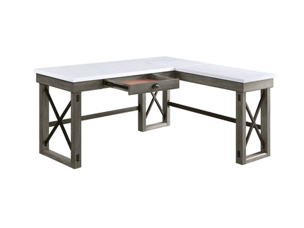 Talmar - Marble Top Weathered Writing Desk With Lift Top