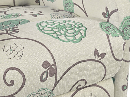 Modern Manual Recliner, Home Theater Chair With Adjustable Backrest For Living Room - Beige / Blue