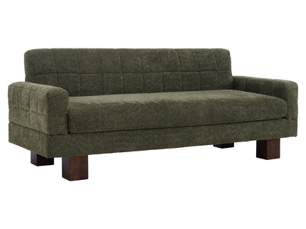 Modern Loveseat Sofa, 2 Seater With Square Arms For Living Room