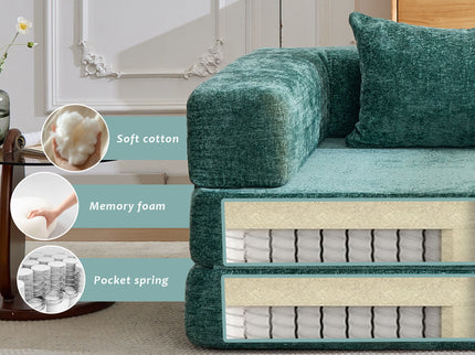 Convertible Floor Sofa Bed, Boneless Modular Sectional Sofa For Living Room