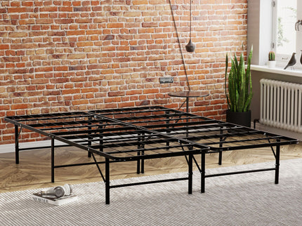 California King Size Bed Base, Mattress Foundation Bed Frame, Bedroom Furniture - Black