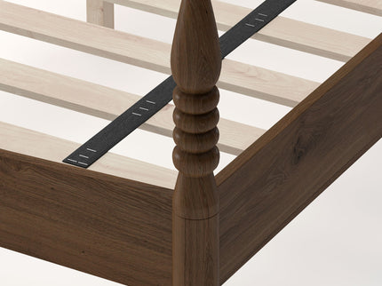 Retro 4 Poster Platform Bed Frame With Curved Tall Headboard