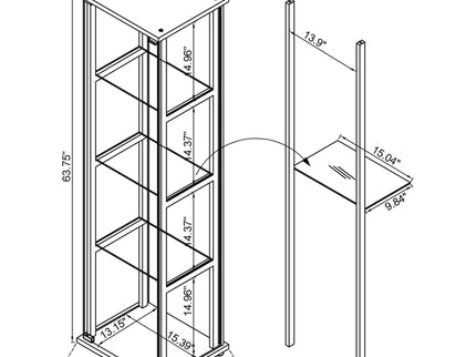 Serena - 4 Shelf Curio Cabinet - Black