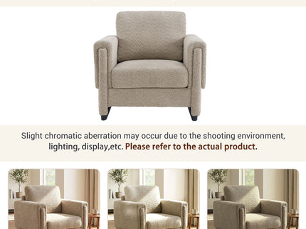 Upholstered Accent Armchair With Square Arm