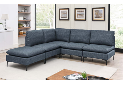 Upholstered Modular Sectional With Tall Legs, Medium Firm Seat