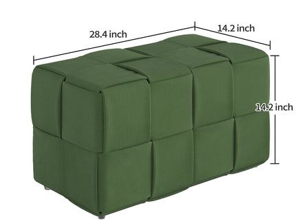 Modern Ottoman Foot Rest With Woven Design