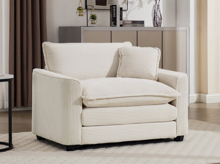 Modern Classic Fabric Single Chair Deep Seat Sofa With Pillow
