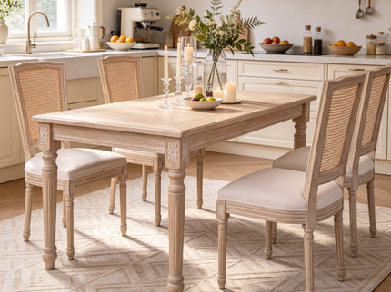 Upholstered Dining Chairs With T - Shaped Back (Set of 2) - Beige