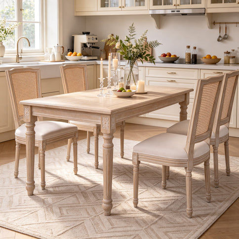 Upholstered Dining Chairs With T - Shaped Back (Set of 2) - Beige