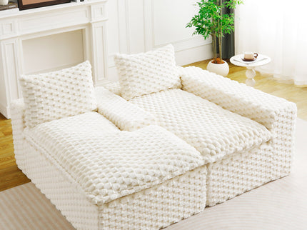 Modular Sofa, Convertible Twin Seat With Chaise Lounge