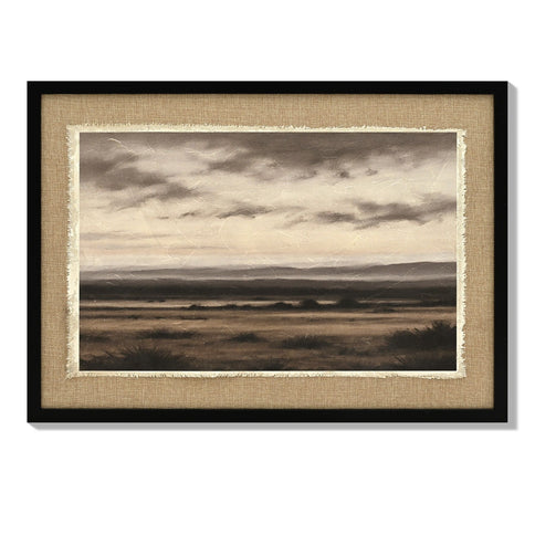 Vintage Landscape Large Framed Wall Art, Nature Wilderness Scenery Paintings Decor Aesthetic - Ember Black / Linen Sesame