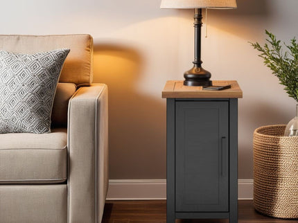 Chairside Table - Black / Whiskey