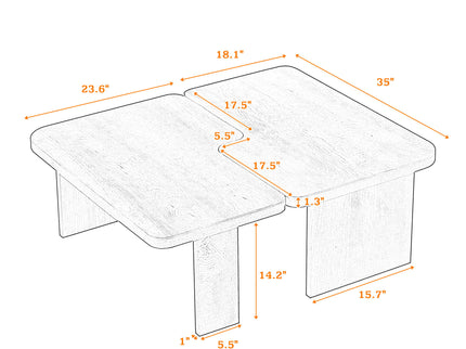 Modern Minimalist Coffee Table Set With Splicing Design