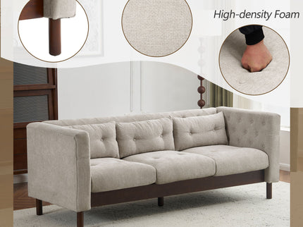 Upholstered Sofa Modern 3 Seater Sofa Couch With Tufted Design For Living Room