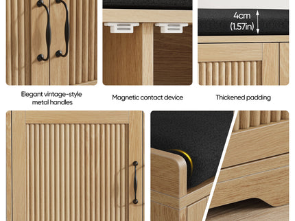 Entryway Shoe Bench With Double Doors
