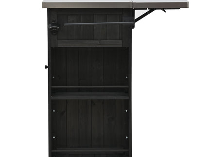 Outdoor Kitchen Island With Stainless Steel Top, Ample Storage Space, Towel And Spice Racks And A Bottle Opener