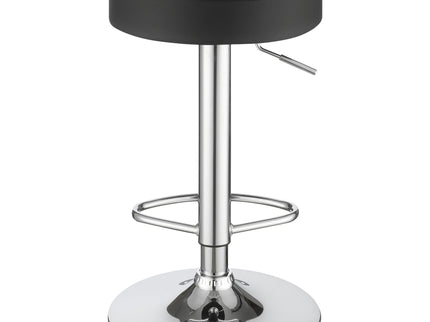 Adjustable Hydraulic Bar Stool With Base And Padded Seat - Black / Silver