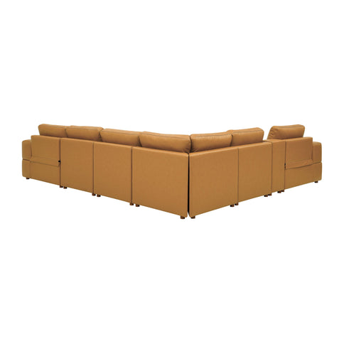 Upholstered Large Arms Sectional With Recliner Seats