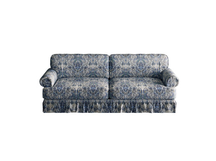 Luxuriously Comfortable Cloud Couch Sofa With Elegant Rolled Arms & Pleated Skirt Design