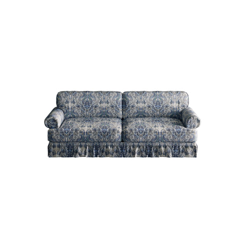 Luxuriously Comfortable Cloud Couch Sofa With Elegant Rolled Arms & Pleated Skirt Design
