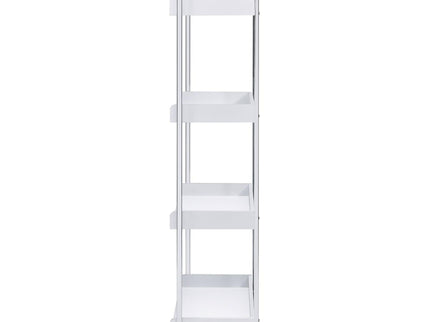 4 Shelf Open Back Bookcase With Accents - White