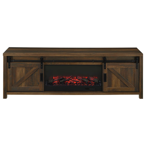 Clover - Fireplace TV Stand - Brown