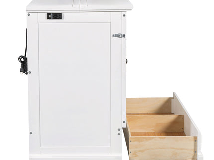 Solid Pine Murphy Bed Chest Cube Cabinet Bed With Charging Station And Large Storage Drawer For Home Office Or Small Room