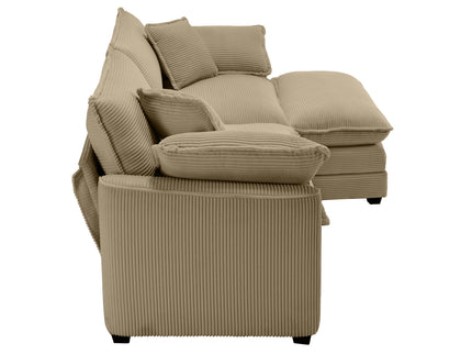 Oversized Modular Cushion Sofa With Ottoman, Low Back, Deep Seating Sofa Set
