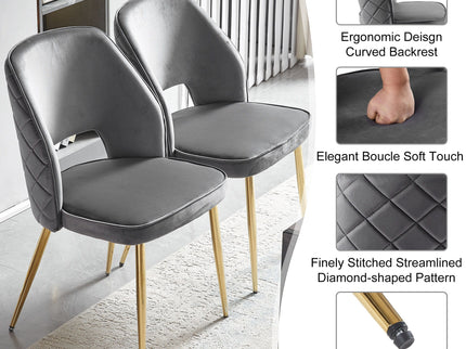 Dining Chairs With Metal Legs And Hollow Back Upholstered Dining Chairs