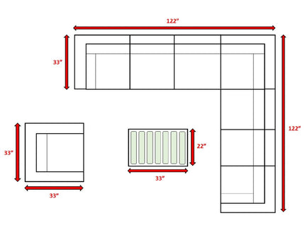 Stylish Entertainment Sectional Set, Outdoor Living