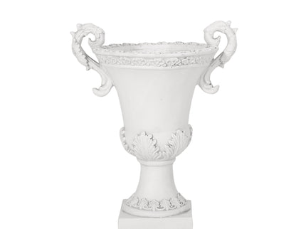 Roman Style Garden Urn Planter - Antique White