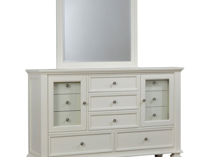 Dennis - 11 Drawer Dresser With Mirror - Cream White