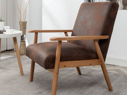 Wide Arm Chair - Brown