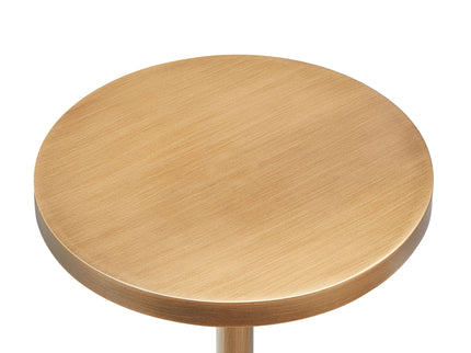 Morven - Adjustable Height Accent Table With Round Top - Antique Brass