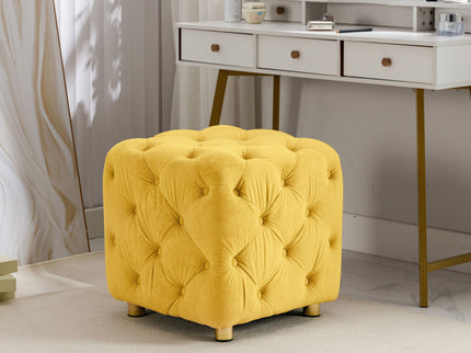 Modern Upholstered Ottoman, Exquisite Small End Table, Soft Foot Stool, Dressing Makeup Chair, Comfortable Seat For Living Room, Bedroom, Entrance