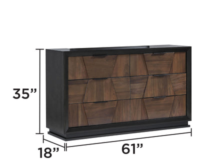 Houston - 6 Drawer Dresser - Walnut