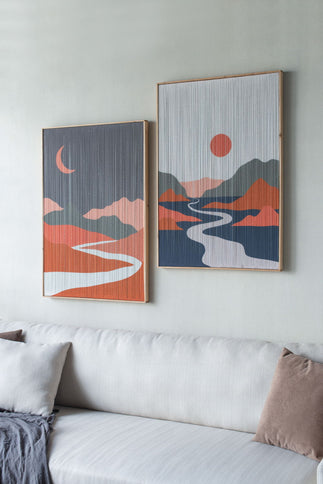 Rectangular Tassel Print Wall Art, Home Decor For Living Room Bedroom Office Hallway - Multicolor