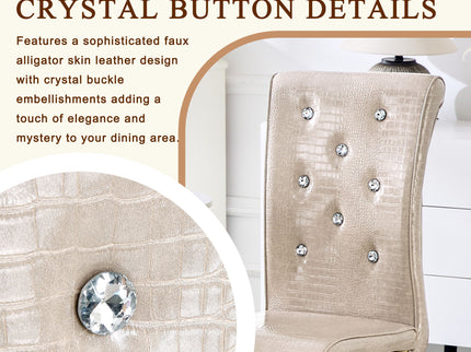 Elegant Design Alligator Skin Upholstered Dining Chairs
