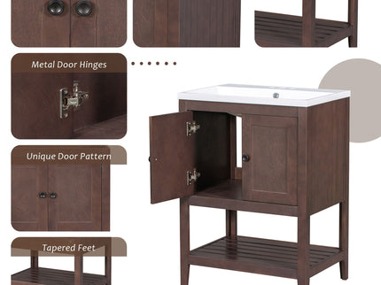 Modern Bathroom Vanity With Sink And Open Shelf